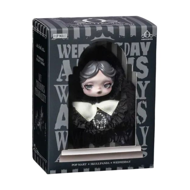 SKULLPANDA × Wednesday Plush（Classic Dress Version）