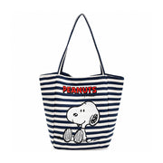 PEANUTS Snoopy Striped Canvas Tote Bag | 100% Authentic
