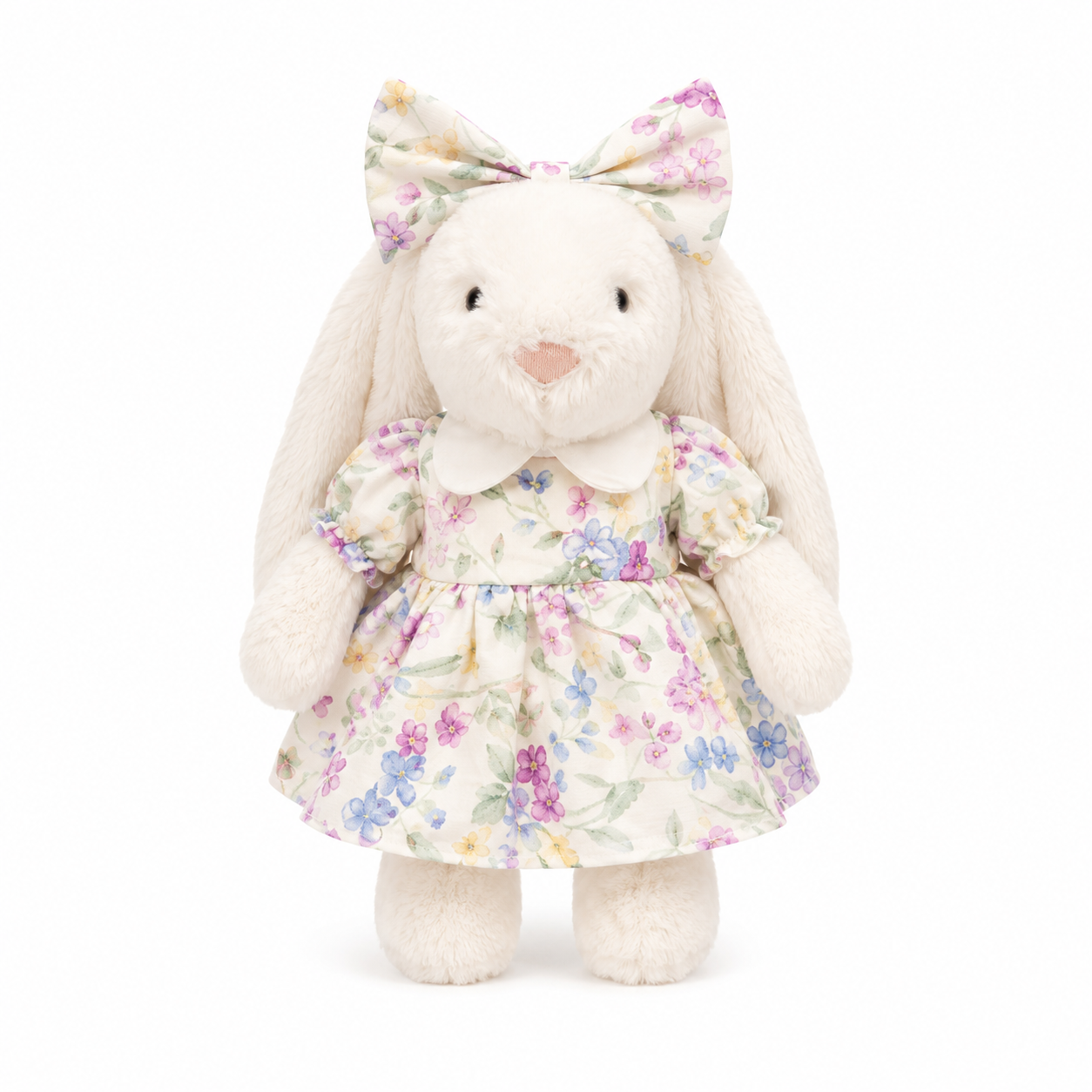 Spring Floral Bunny Outfit for 31cm Jellycat Bashful Bunny | Dress & Bow Set