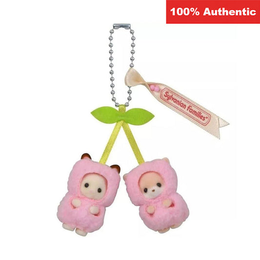 Sylvanian Families Chocolate Rabbit & Fennec Baby Cherry Keychain