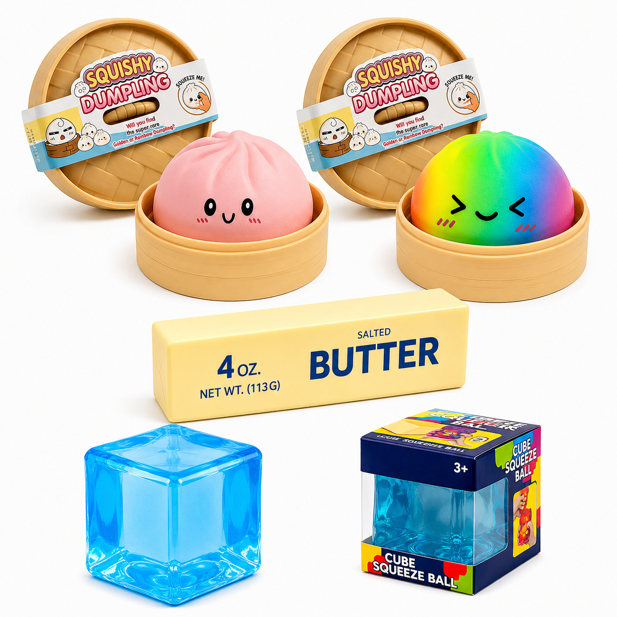 10cm Viral Dumpling Squishy Sensory Toy Value Bundle | AU Stock