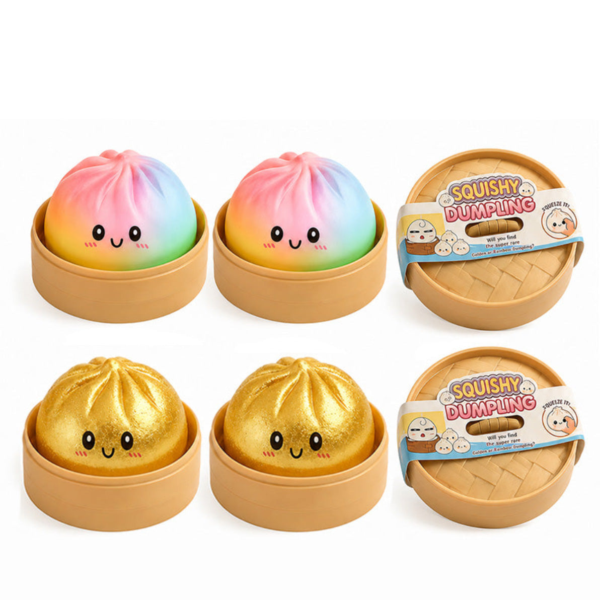 The Viral Dumplings Squishy Sensory Stress Relief Toy with Box - Secret Edition (6pcs)