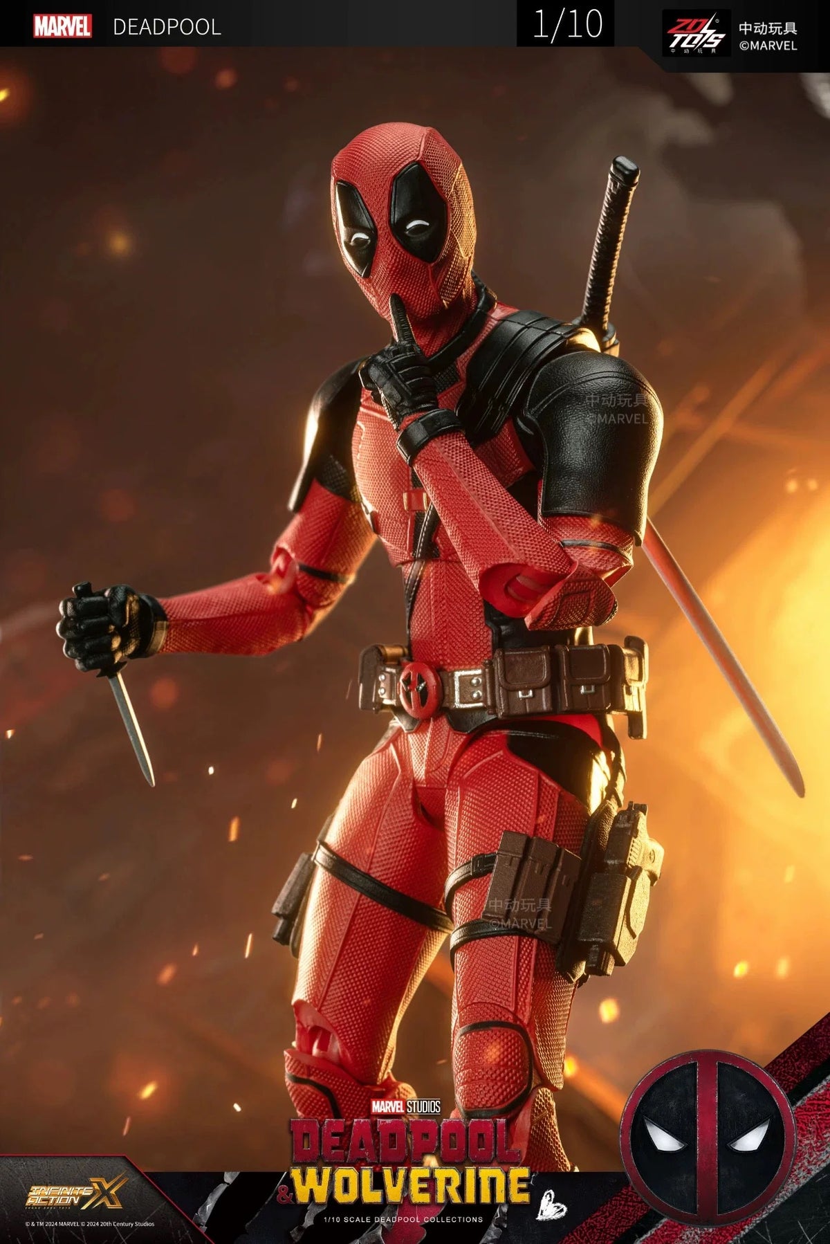 Unity Deadpool ZD Toys Marvel Deadpool & Wolverine Deadpool 1/10 Action Figure – MYFUNITY