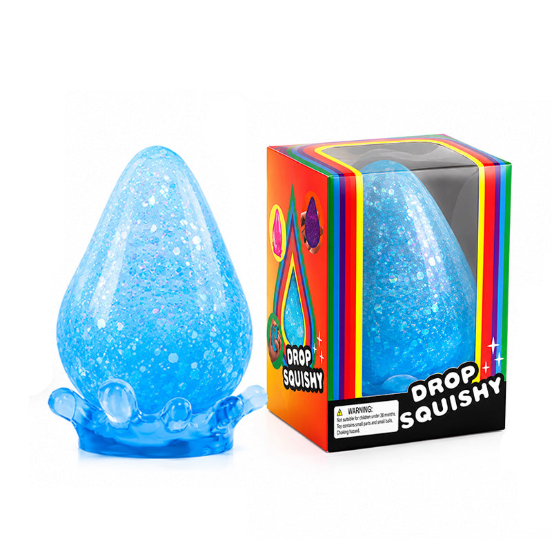 Blue Glitter Drop Squishy Sensory Toy