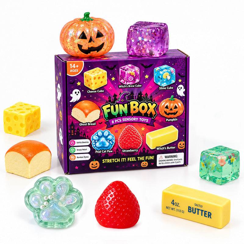 Halloween Squishy Fun Box – 8PCS Sensory Toy Gift Set