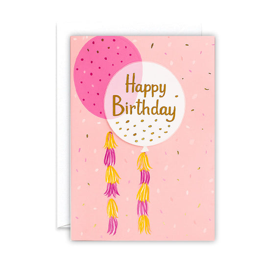 3D Pink Happy Birthday Greeting Card