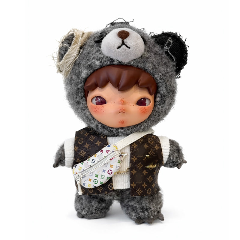 Hirono Outfit - Brown vest + white top + white bag