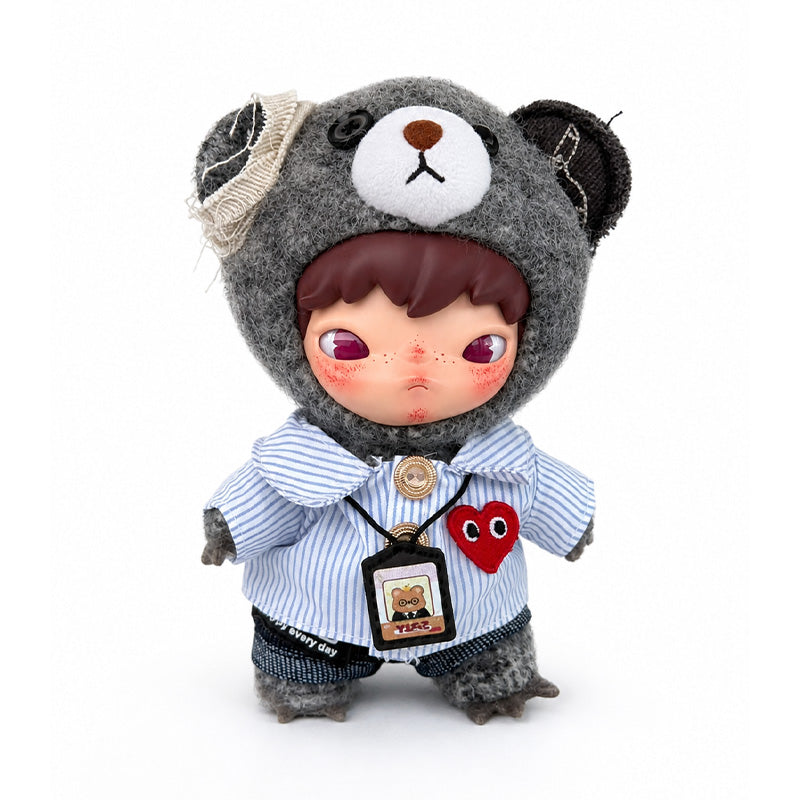 Hirono Outfit - Blue shirt + denim jeans + ID badge