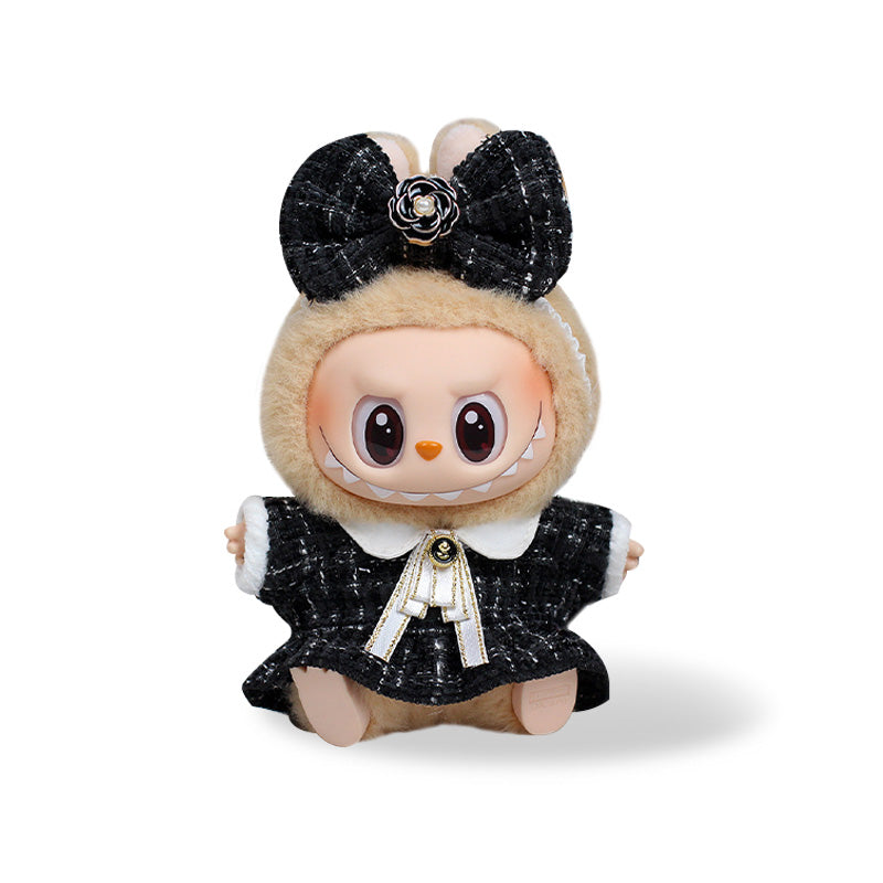 Labubu Outfit - Black Skirt + Bow