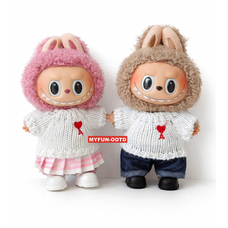 Labubu Outfit - White Couple Set Sweaters