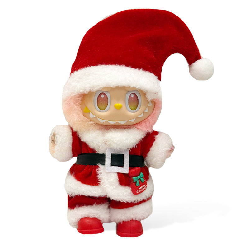 Toy Outfit - Santa hat + Top + Pants + Red shoes