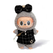 Labubu Outfit - Black dress + bow + white bag