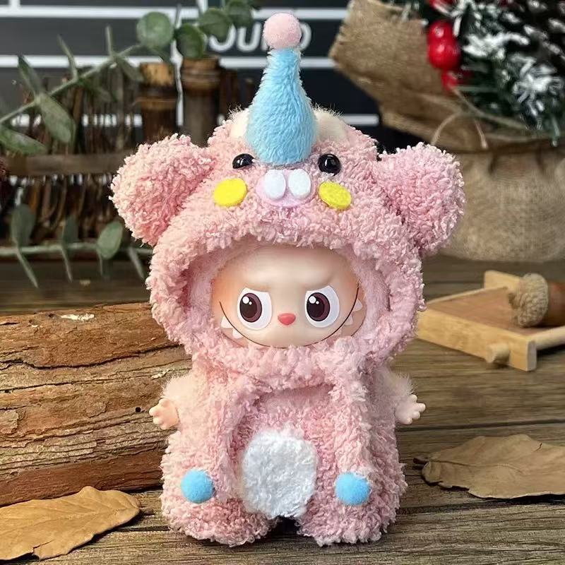 Labubu Pin for Love Mini Outfit - Pink Fluffy Piggy