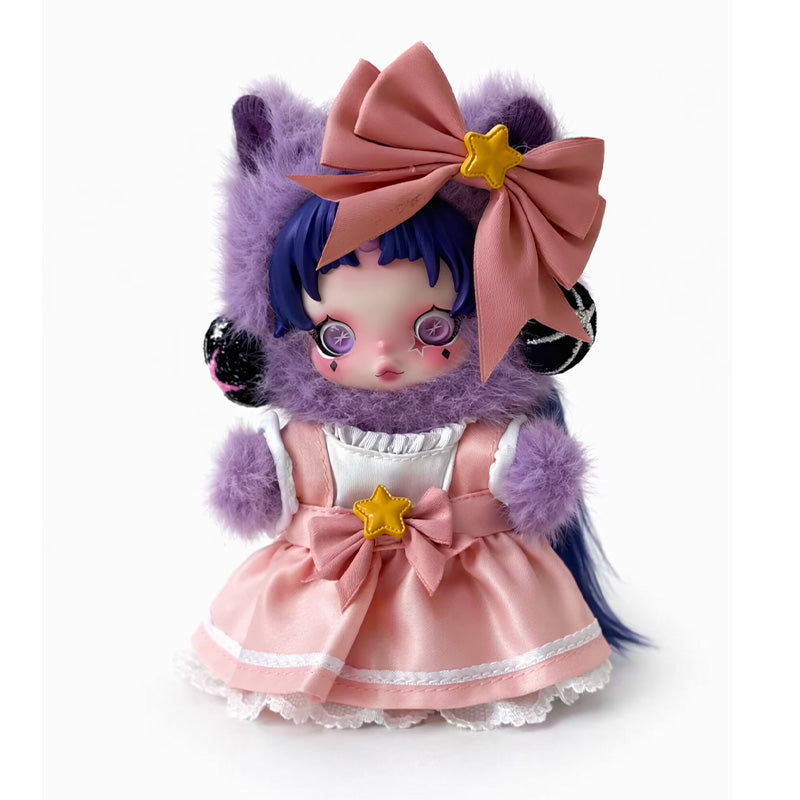 Skullpanda Outfit - Pink and white dress + bow